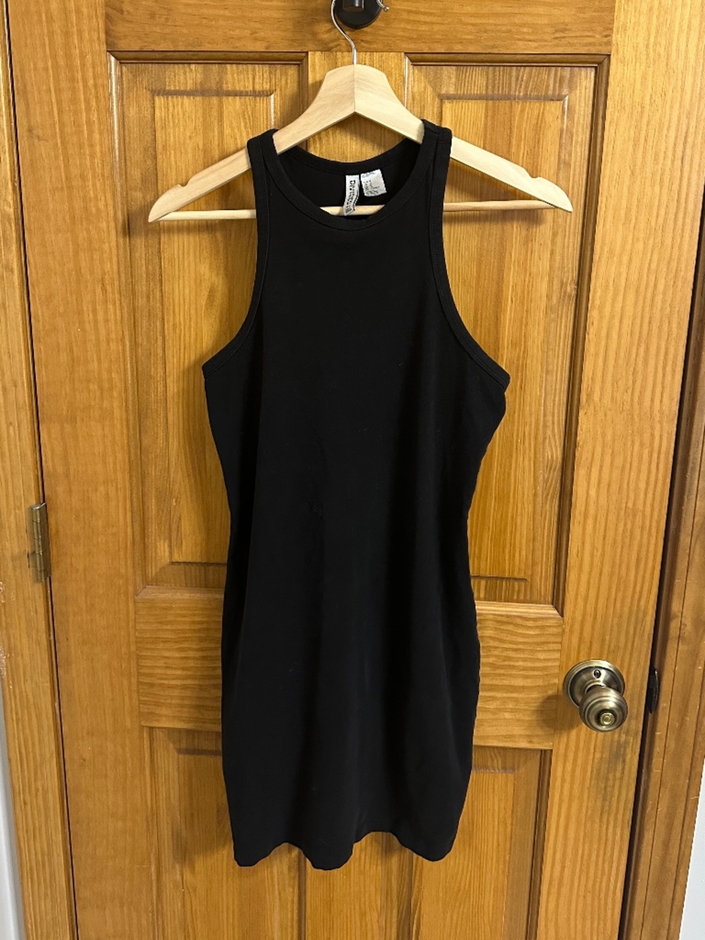 Women's high neck tank top bodycon little black dress